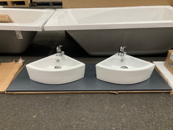 Lot 886  
            Marchington SR19 - Collection 

                
(COLLECTION ONLY) 1210 X 390MM FLOATING SHELF IN ANTHRACITE WITH GREY SHELF SUPPO...