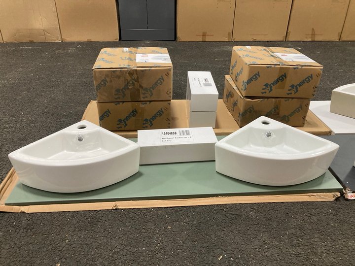 Lot 891  
            Marchington SR19 - Collection 

                
(COLLECTION ONLY) 1210 X 390MM FLOATING SHELF IN SAGE GREEN COMPLETE WITH GREY SH...