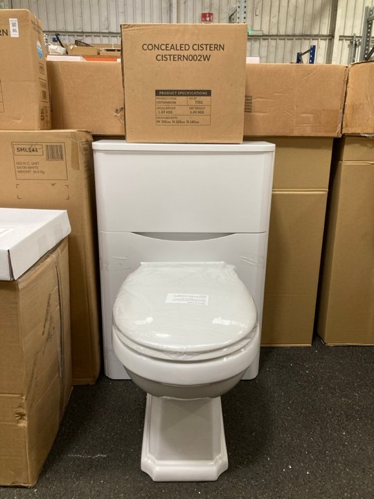 Lot 89  
            Marchington SR19 - Delivery or Collection 

                
550 X 210MM W/C UNIT IN SATIN WHITE WITH BTW PAN & SEAT WITH A CONCEALED CISTERN ...