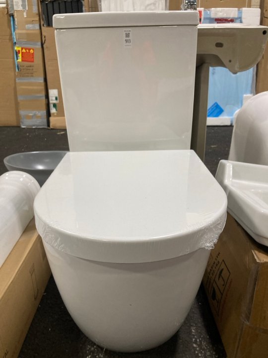 Lot 913  
            Marchington SR19 - Collection 

                
(COLLECTION ONLY) D-SHAPED CLOSED COUPLED BTW W/C WITH CISTERN FITTINGS, DUAL FLU...