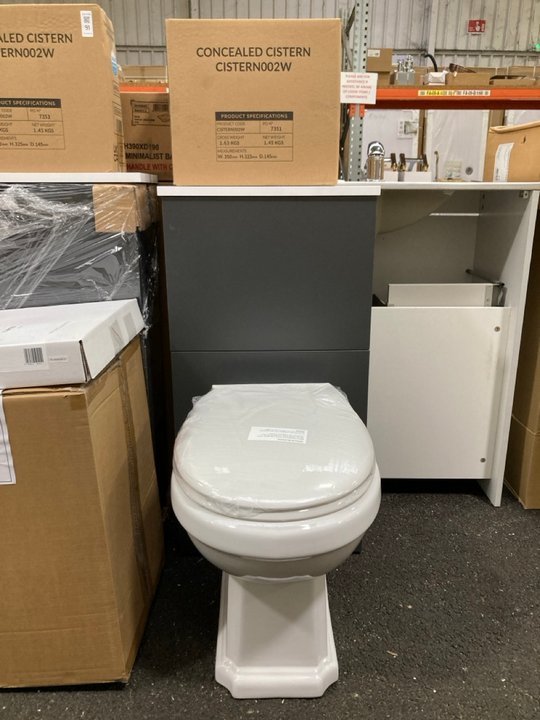 Lot 91  
            Marchington SR19 - Collection 

                
(COLLECTION ONLY) 460 X 210MM W/C UNIT IN ANTHRACITE & WHITE WITH BTW PAN & SEAT ...