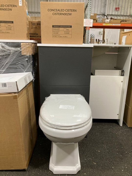 Lot 92  
            Marchington SR19 - Collection 

                
(COLLECTION ONLY) 460 X 210MM W/C UNIT IN ANTHRACITE & WHITE WITH BTW PAN & SEAT ...