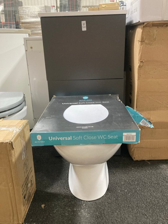 Lot 930  
            Marchington SR19 - Collection 

                
(COLLECTION ONLY) 460 X 210MM W/C UNIT IN GREY & WHITE WITH BTW PAN & SEAT: LOCAT...