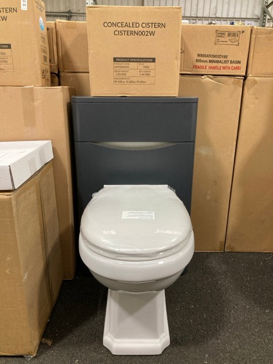 Lot 96  
            Marchington SR19 - Delivery or Collection 

                
500 X 200MM W/C UNIT IN MATT GREY WITH BTW PAN & SEAT WITH A CONCEALED CISTERN FI...