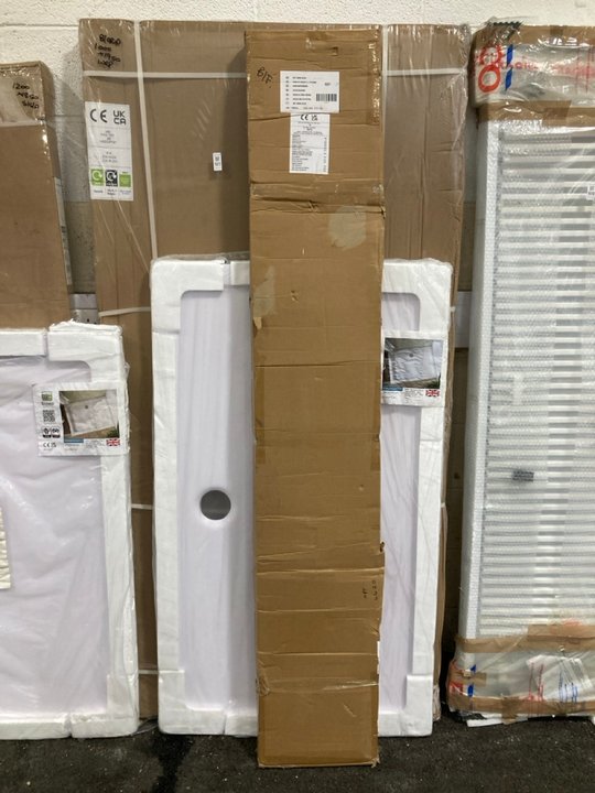 Lot 977  
            Marchington SR19 - Collection 

                
(COLLECTION ONLY) CLEAR GLASS BLACK GRID PATTERN 1000 X 1950MM WET ROOM PANEL WIT...