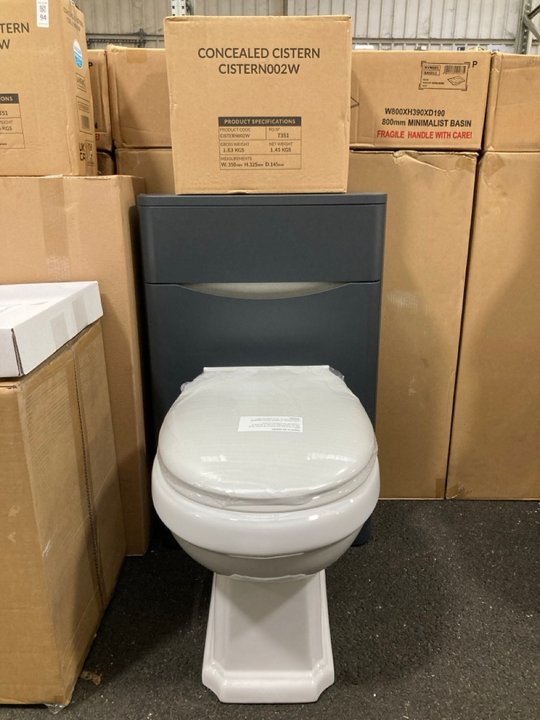 Lot 99  
            Marchington SR19 - Delivery or Collection 

                
500 X 200MM W/C UNIT IN MATT GREY WITH BTW PAN & SEAT WITH A CONCEALED CISTERN FI...