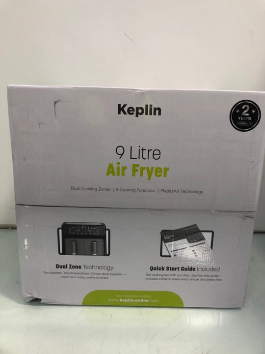 Lot 100  
            Marchington SR13 - Parcel Delivery Only 

                
KEPLIN 9L AIR FRYER WITH DUAL COOKING ZONES: LOCATION - C16