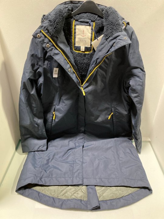 Lot 1113  
            Marchington SR13 - Parcel Delivery Only 

                
SEASALT CORNWALL WOMENS JANELLA COAT IN SQUID INK - SIZE UK 12 - ORIGINAL RRP £12...