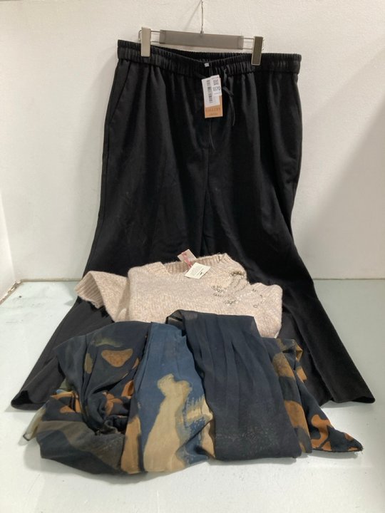 Lot 1170  
            Marchington SR13 - Parcel Delivery Only 

                
3 X ASSORTED WOMENS CLOTHING IN VARIOUS SIZES TO INCLUDE TU WOMAN OATMEAL JUMPER ...