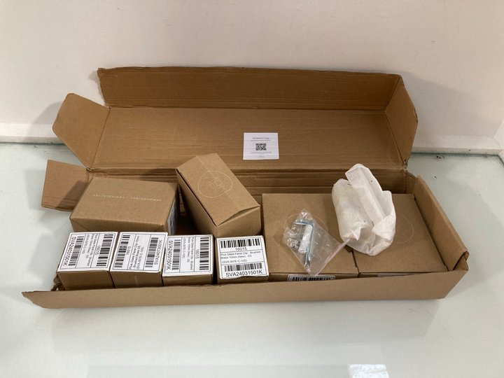 Lot 1187  
            Marchington SR13 - Parcel Delivery Only 

                
QTY OF ASSORTED ABI INTERIORS ITEMS TO INCLUDE KENZIE GLASS TO WALL HINGES IN BRU...