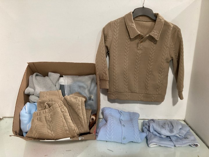 Lot 1203  
            Marchington SR13 - Parcel Delivery Only 

                
QTY OF ASSORTED KIDS CLOTHING IN VARIOUS SIZES TO INCLUDE BEIGE SWEATSHIRT - UK S...