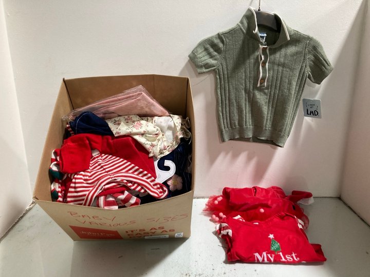 Lot 1217  
            Marchington SR13 - Parcel Delivery Only 

                
QTY OF ASSORTED BABY CLOTHING IN VARIOUS SIZES TO INCLUDE LITTLE LAD WASHED GREEN...