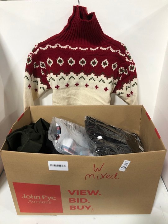 Lot 1255  
            Marchington SR13 - Parcel Delivery Only 

                
QTY OF ASSORTED LADIES CLOTHING IN VARIOUS SIZES TO INCLUDE CHRISTMAS JUMPER IN B...