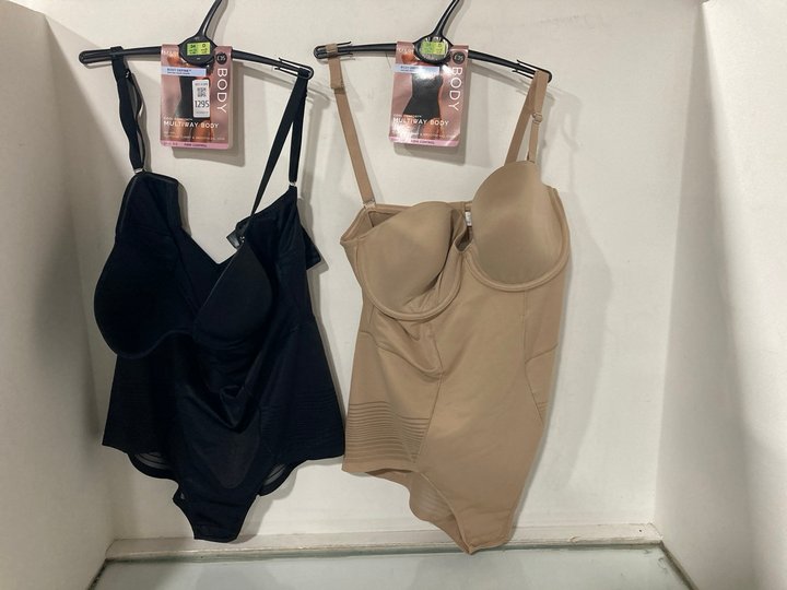 Lot 1295  
            Marchington SR13 - Parcel Delivery Only 

                
2 X M&S LADIES BODY DEFINE COLL COMFORT MULTIWAY BODIES IN BLACK/NATURAL-UK SIZE ...