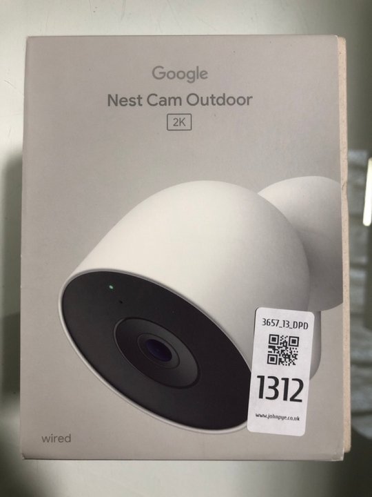 Lot 1312  
            Marchington SR13 - Parcel Delivery Only 

                
GOOGLE NEST CAM OUTDOOR CAMERA - 2K (SEALED) - ORIGINAL RRP £120: LOCATION - A9