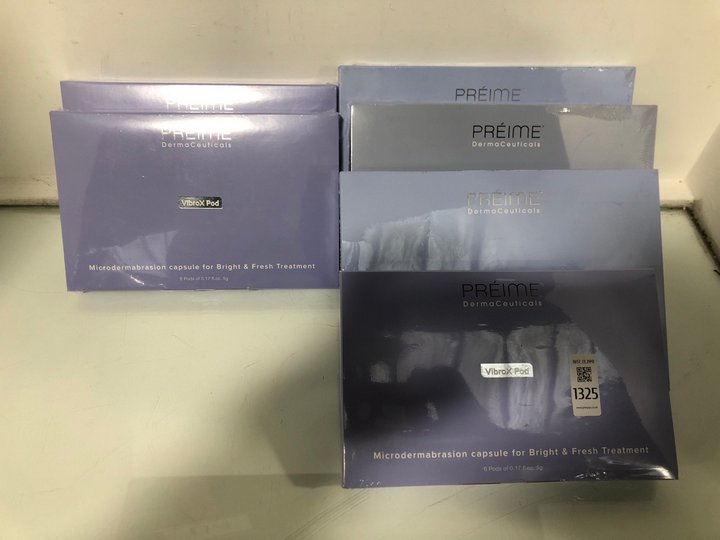Lot 1325  
            Marchington SR13 - Parcel Delivery Only 

                
3 X PREIME DERMACEUTICALS 6 PACK A+N+P+ MICRODERMABRASION BRIGHT GEL PACKS (SEALE...