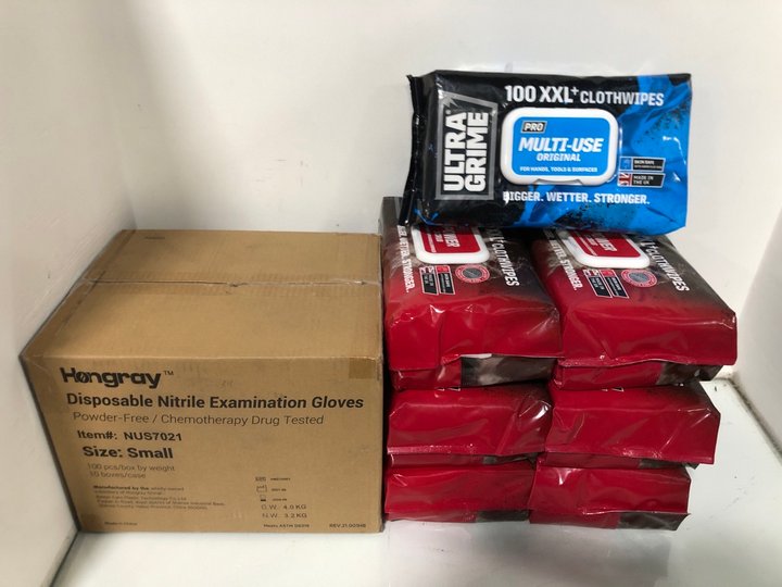 Lot 1335  
            Marchington SR13 - Parcel Delivery Only 

                
QTY OF ULTRA GRIME 80 XXL+ POWER SCRUB CLOTH WIPES TO INCLUDE BOX OF HONGRAY DISP...