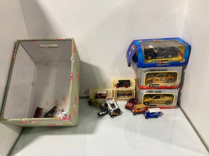 Lot 1365  
            Marchington SR13 - Parcel Delivery Only 

                
A BOX OF MODEL VEHICLES TO INCLUDE BURAGO: LOCATION - A6