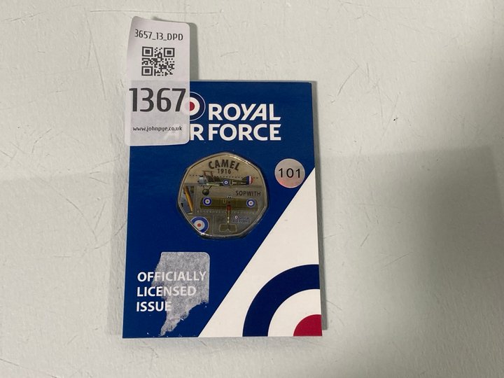 Lot 1367  
            Marchington SR13 - Parcel Delivery Only 

                
ROYAL AIR FORCE OFFICIALLY LICENSED ISSUE WESTMINSTER COLLECTION FIFTY PENCE PIEC...