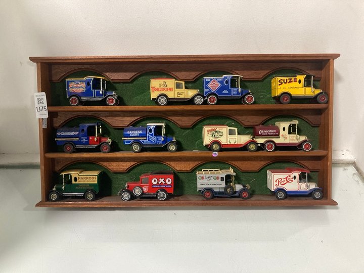 Lot 1375  
            Marchington SR13 - Parcel Delivery Only 

                
A WALL-HUNG WOODEN DISPLAY UNIT CONTAINING DIE-CAST MATCHBOX MODEL COMMERCIAL VEH...