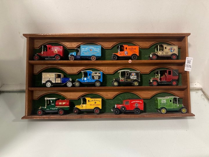 Lot 1376  
            Marchington SR13 - Parcel Delivery Only 

                
A WALL-HUNG WOODEN DISPLAY UNIT CONTAINING DIE-CAST MATCHBOX MODEL COMMERCIAL VEH...