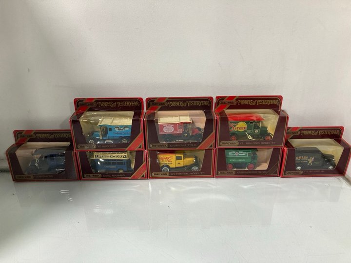 Lot 1381  
            Marchington SR13 - Parcel Delivery Only 

                
8 X MATCHBOX MODELS OF YESTERYEAR DIE-CASE MODEL VEHICLES, ALL BOXED: LOCATION - A6