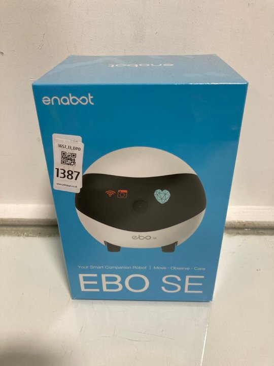 Lot 1387  
            Marchington SR13 - Parcel Delivery Only 

                
ENABOT EBO SE SMART COMPANION ROBOT SECURITY CAMERA (SEALED) - ORIGINAL RRP: £119...