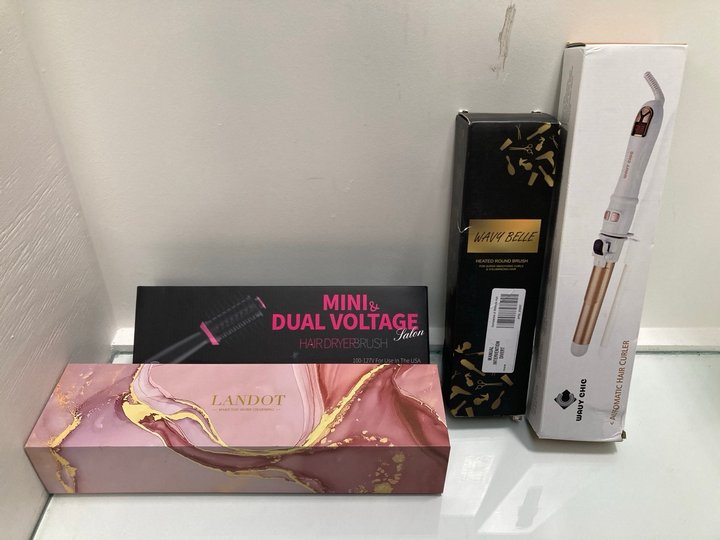 Lot 143  
            Marchington SR13 - Parcel Delivery Only 

                
4 X ASSORTED BEAUTY ITEMS TO INCLUDE WAVY CHIC AUTOMATIC HAIR CURLER: LOCATION - C16