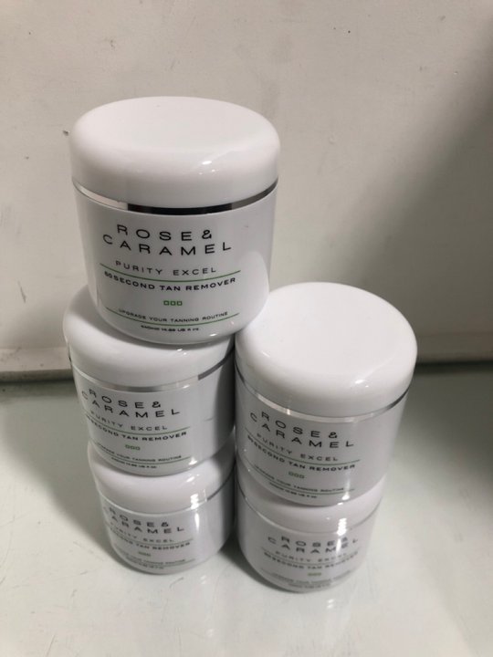 Lot 1471  
            Marchington SR13 - Parcel Delivery Only 

                
5 X ROSE & CARAMEL 440ML PURITY EXCEL 60 SECOND TAN REMOVER - COMBINED ORIGINAL R...