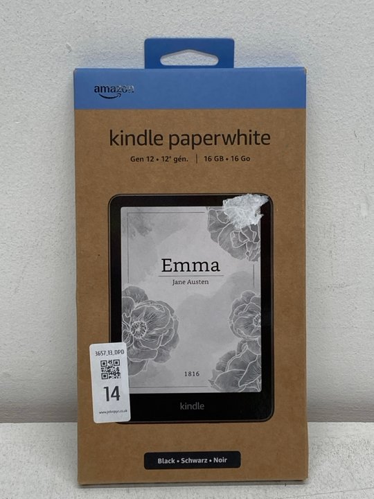 Lot 14  
            Marchington SR13 - Parcel Delivery Only 

                
 KINDLE PAPERWHITE IN BLACK (SEALED)-ORIGINAL RRP £134.99: LOCATION - BOOTH
