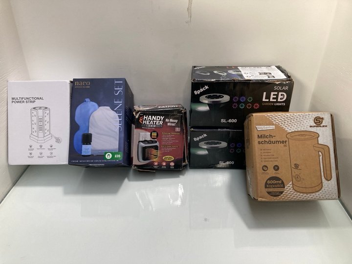 Lot 158  
            Marchington SR13 - Parcel Delivery Only 

                
QTY OF ASSORTED HOUSEHOLD ITEMS TO INCLUDE 8 PACK OF SL-600 LED GARDEN LIGHTS: LO...