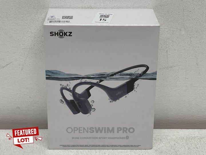 Lot 15  
            Marchington SR13 - Parcel Delivery Only 

                
SHOKZ OPEN SWIM PRO BONE CONDUCTION SPORT HEADPHONES IN GREY (SEALED)-ORIGINAL RR...