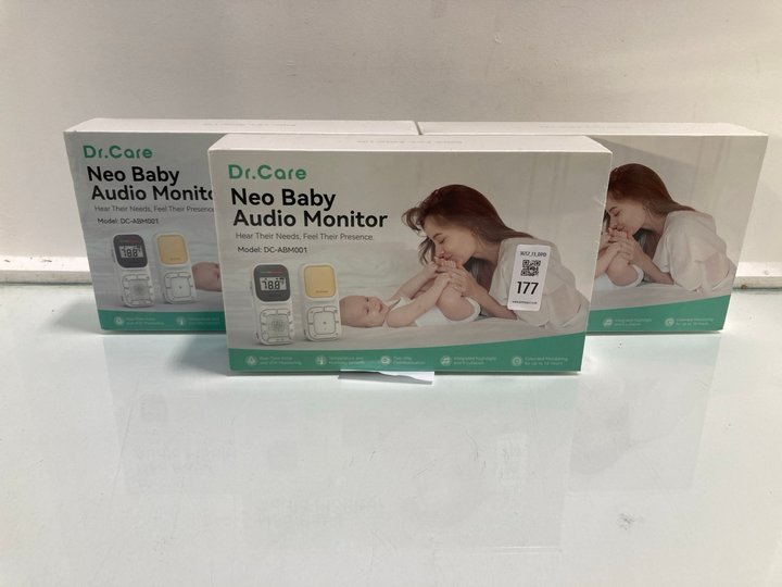 Lot 177  
            Marchington SR13 - Parcel Delivery Only 

                
3 X DR.CARE NEO BABY AUDIO MONITORS (SEALED) -ORIGINAL COMBINED RRP £105.00: LOCA...