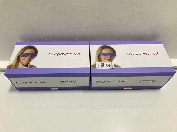 Lot 196  
            Marchington SR13 - Parcel Delivery Only 

                
2 X PAIRS OF EYE POWER RED LIGHT REJUVENATING GLASSES-ORIGINAL COMBINED RRP £170....