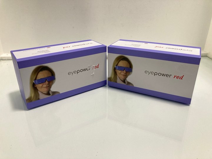 Lot 197  
            Marchington SR13 - Parcel Delivery Only 

                
2 X PAIRS OF EYE POWER RED LIGHT REJUVENATING GLASSES-ORIGINAL COMBINED RRP £170....