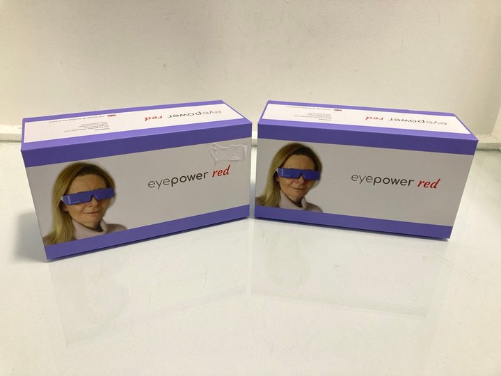 Lot 198  
            Marchington SR13 - Parcel Delivery Only 

                
2 X PAIRS OF EYE POWER RED LIGHT REJUVENATING GLASSES-ORIGINAL COMBINED RRP £170....