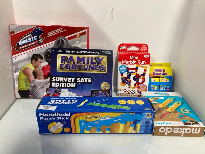 Lot 216  
            Marchington SR13 - Parcel Delivery Only 

                
6 X ASSORTED TOYS TO INCLUDE FAMILY FORTUNES THE BOARD GAME: LOCATION - C13