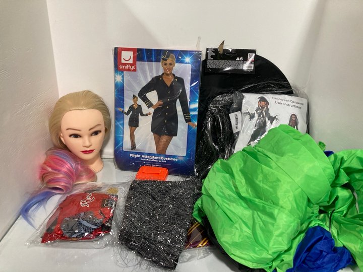 Lot 218  
            Marchington SR13 - Parcel Delivery Only 

                
QTY OF ASSORTED ITEMS TO INCLUDE SMIFFY ADULT FLIGHT ATTENDANT COSTUME -UK SIZE S...
