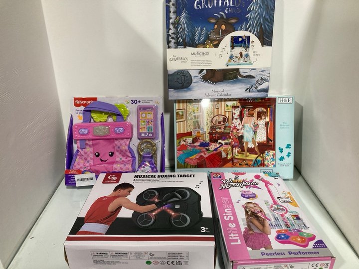 Lot 229  
            Marchington SR13 - Parcel Delivery Only 

                
5 X ASSORTED TOYS TO INCLUDE CAIDI TOYS INTELLIGENT MUSICAL BOXING TARGET: LOCATI...