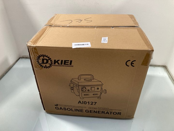 Lot 243  
            Marchington SR13 - Parcel Delivery Only 

                
KIWI AI 0127 GASOLINE GENERATOR - ORIGINAL RRP: £115.00: LOCATION - C12