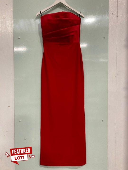 Lot 24  
            Marchington SR13 - Parcel Delivery Only 

                
SOLACE LONDON AFRA MAXI DRESS IN RED-UK SIZE 10-ORIGINAL RRP £450.00: LOCATION - ...