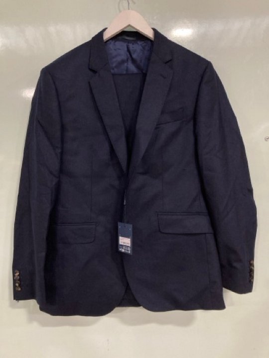 Lot 25  
            Marchington SR13 - Parcel Delivery Only 

                
HACKETT LONDON MENS PERFORMANCE FLANNEL SUIT IN NAVY-JACKET UK SIZE 48R -TROUSERS...