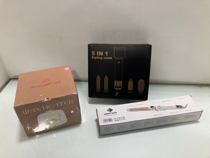 Lot 262  
            Marchington SR13 - Parcel Delivery Only 

                
4 X BEAUTY ITEMS TO INCLUDE WAX HEATER: LOCATION - C10