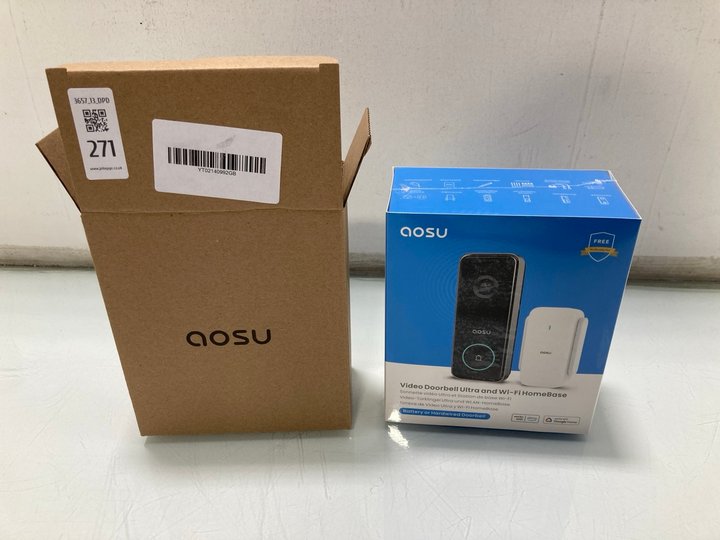 Lot 271  
            Marchington SR13 - Parcel Delivery Only 

                
AOSU VIDEO DOORBELL ULTRA AND WI-FI HOMEBASE - ORIGINAL RRP: £130.00: LOCATION - C10
