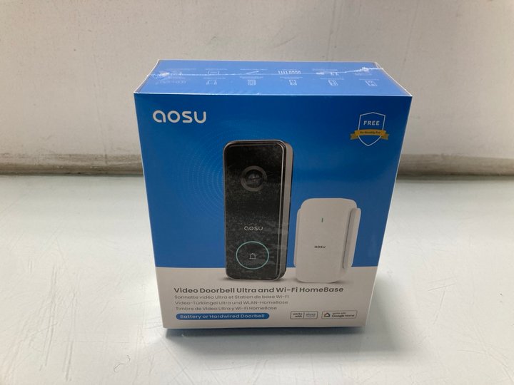 Lot 274  
            Marchington SR13 - Parcel Delivery Only 

                
AOSU VIDEO DOORBELL ULTRA AND WI-FI HOMEBASE - ORIGINAL RRP: £130.00: LOCATION - C10