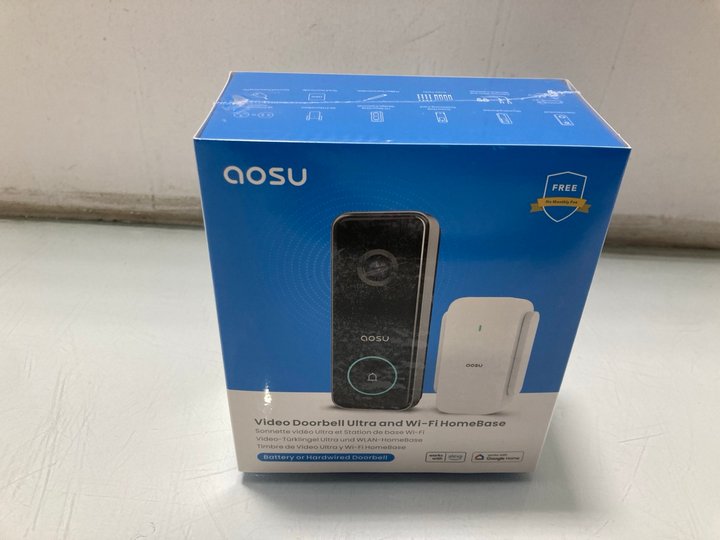 Lot 276  
            Marchington SR13 - Parcel Delivery Only 

                
AOSU VIDEO DOORBELL ULTRA AND WI-FI HOMEBASE - ORIGINAL RRP: £130.00: LOCATION - C10