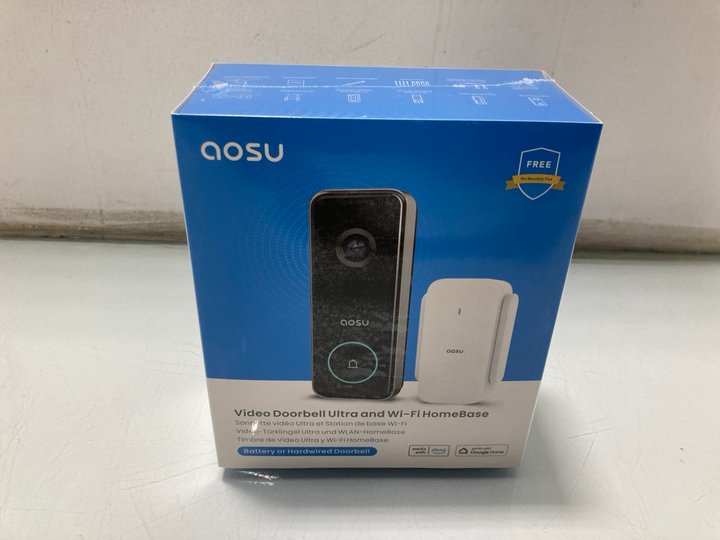 Lot 277  
            Marchington SR13 - Parcel Delivery Only 

                
AOSU VIDEO DOORBELL ULTRA AND WI-FI HOMEBASE - ORIGINAL RRP: £130.00: LOCATION - C10