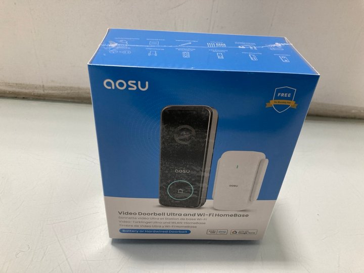 Lot 279  
            Marchington SR13 - Parcel Delivery Only 

                
AOSU VIDEO DOORBELL ULTRA AND WI-FI HOMEBASE - ORIGINAL RRP: £130.00: LOCATION - C10