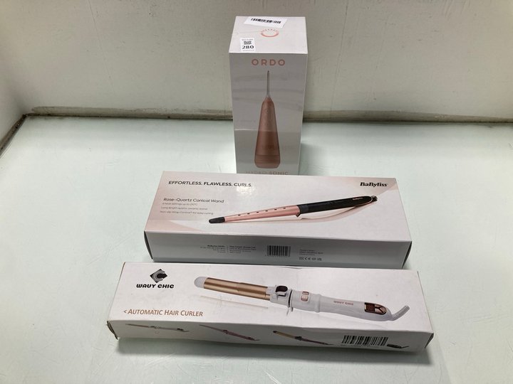 Lot 280  
            Marchington SR13 - Parcel Delivery Only 

                
3 X HEALTH & BEAUTY ITEMS TO INCLUDE ORDO HYDRO SONIC WATER FLOSSER: LOCATION - C10