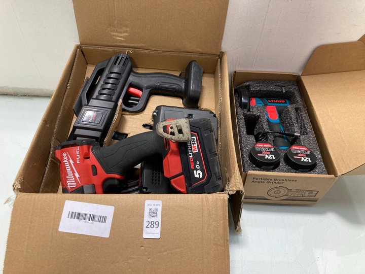 Lot 289  
            Marchington SR13 - Parcel Delivery Only 

                
QTY OF ASSORTED HARDWARE TOOLS TO INCLUDE MILWAUKEE FUEL RED LITHIUM M18 CORDLESS...